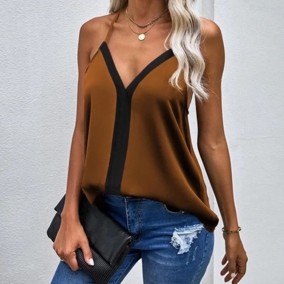 Boho color block racer cami top - Picture 5 of 5